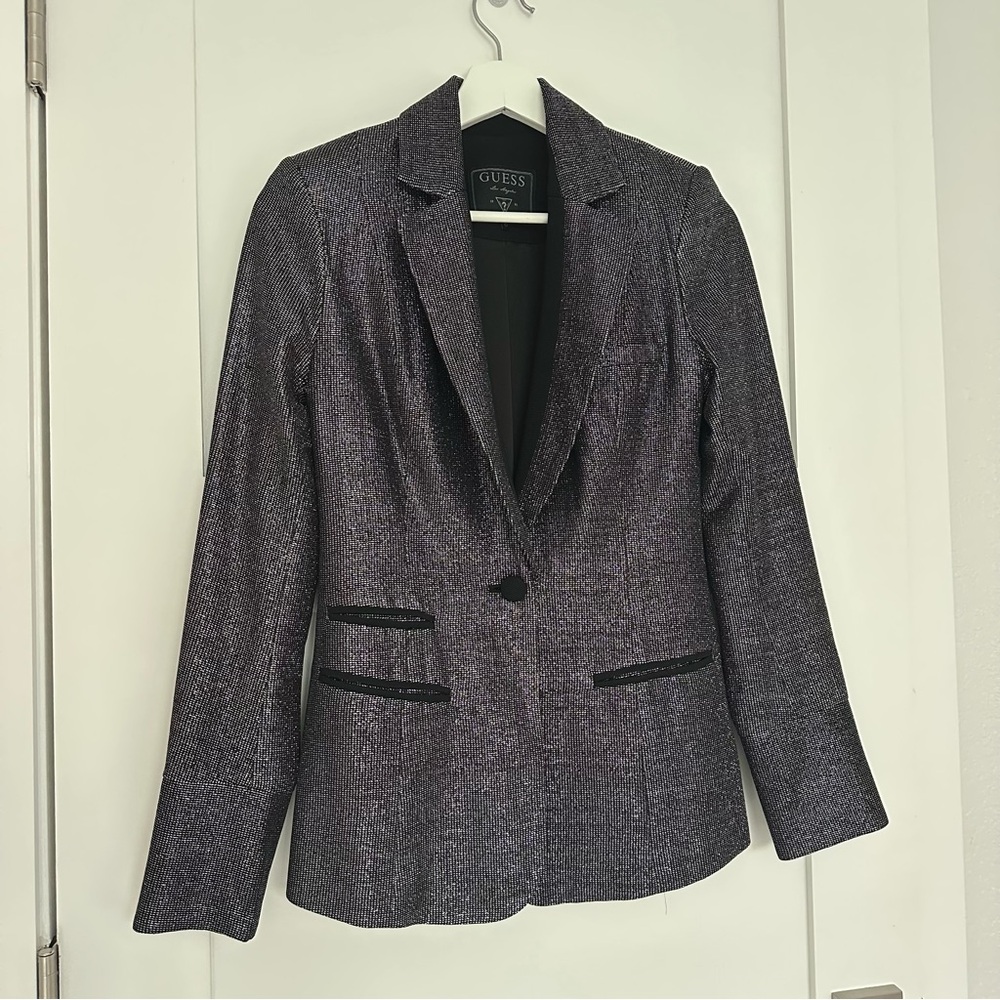 Silver sparkly Guess holiday party blazer size 0